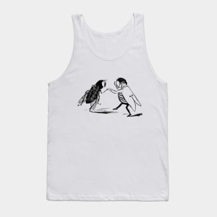 Vintage Black and White design with Insects Dancing Tank Top